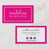 CALLING CARD preppy moderne chique hollywood roze Visitekaartje (Voorkant / Achterkant)