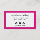 CALLING CARD preppy moderne chique hollywood roze Visitekaartje (Achterkant)