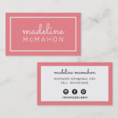 CALLING CARD preppy moderne chique minimale koraal Visitekaartje (Voorkant / Achterkant)