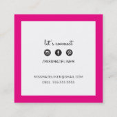 CALLING CARD vierkant preppy modern hollywood roze Vierkante Visitekaartje (Achterkant)