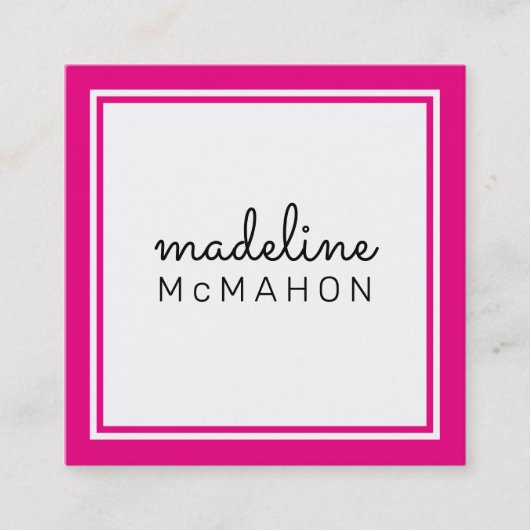 CALLING CARD vierkant preppy modern hollywood roze Vierkante Visitekaartje (Voorkant)