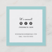 CALLING CARD vierkant preppy moderne pastel munt Vierkante Visitekaartje (Achterkant)