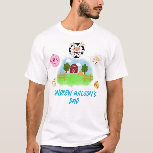 Calling Farm Animals Father of the Birthday Boy T-shirt (Voorkant)