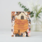 CallingAll Dogs Verjaardagsfeestje laten we gaan  Briefkaart (Staand voorkant)