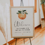 CALLIOPE Citrus Oranje Clementine Vrijgezellenfees Poster<br><div class="desc">Dit vrijgezellenfeest welkome teken kenmerkt een waterverf mandarine clementine sinaasappel met schattige witte floralen van de waterverf en een leuk manuscriptdoopvont. Dit welkomstteken is perfect voor het vrijgezellenfeest van de citrusvruchten of voor de bruidsbrunch,  of kan worden gebruikt voor andere tropische vruchten.</div>