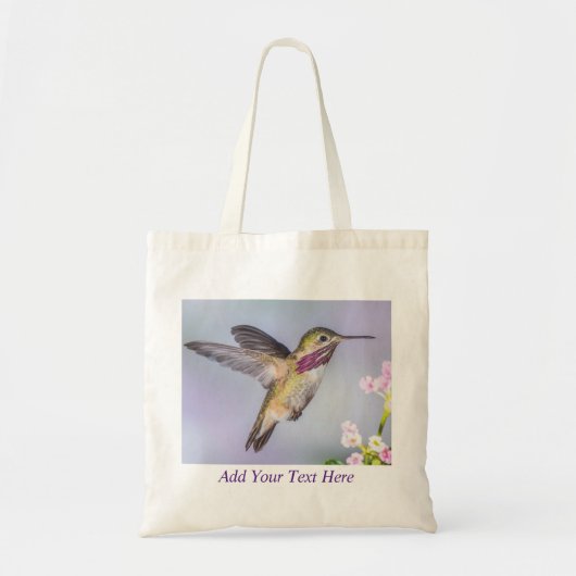 Calliope Hummingbird Paars & Roze gepersonaliseerd Tote Bag (Voorkant)
