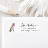 Calliope Hummingbird Return Address Label (Insitu)