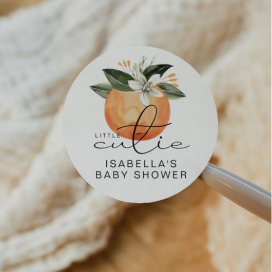 CALLIOPE Little Cutie Clementine Baby shower Ronde Sticker