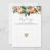 CALLIOPE Little Cutie Oranje Baby shower Bingo Kaart (Voorkant)