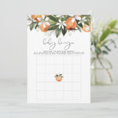 CALLIOPE Little Cutie Oranje Baby shower Bingo Kaart (Staand voorkant)