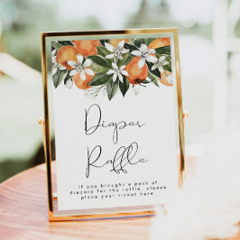 CALLIOPE Little Cutie Oranje Diaper Raffle Sign Poster