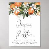 CALLIOPE Little Cutie Oranje Diaper Raffle Sign Poster (Voorkant)