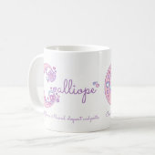 Calliope-naam betekent hartbloem C monogram mok (Voorkant links)
