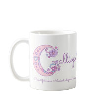 Calliope-naam betekent hartbloem C monogram mok