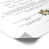 Calliope - Oranje huwelijkscertificaat voor bloese Poster (Hoek)