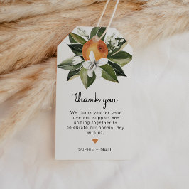 Calliope - Waterverf Oranje Bloesems Cadeaulabel