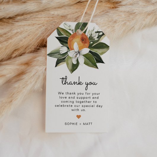 Calliope - Waterverf Oranje bloesems Cadeaulabel