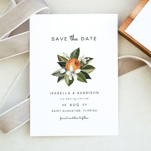 Calliope - Waterverf Oranje bloesems Opslagdatum Kaart