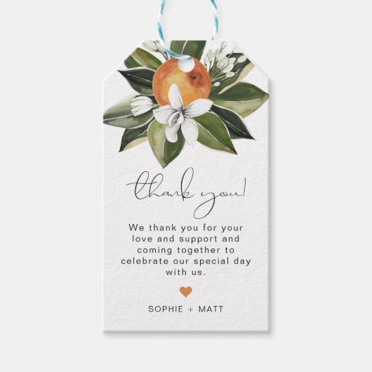 CALLIOPE Waterverf Oranje Blossom Labels Cadeaulabel (Voorkant)