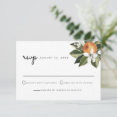 Calliope - Waterverf Oranje Blossom RSVP-kaart Kaart (Staand voorkant)