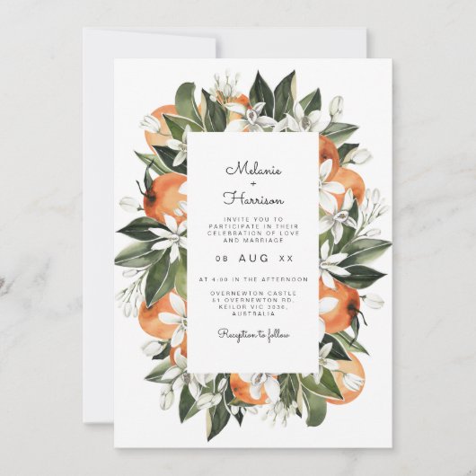 Calliope - Waterverf tropisch Oranje bloesem Kaart (Voorkant)