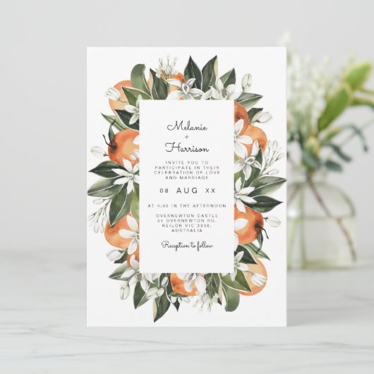 Calliope - Waterverf tropisch Oranje bloesem Kaart (Staand voorkant)