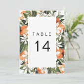 Calliope - Waterverf Tropisch Sinaasappel Tafelnum Kaart (Staand voorkant)