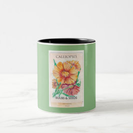 Calliopsis bollen en zaden tweekleurige koffiemok