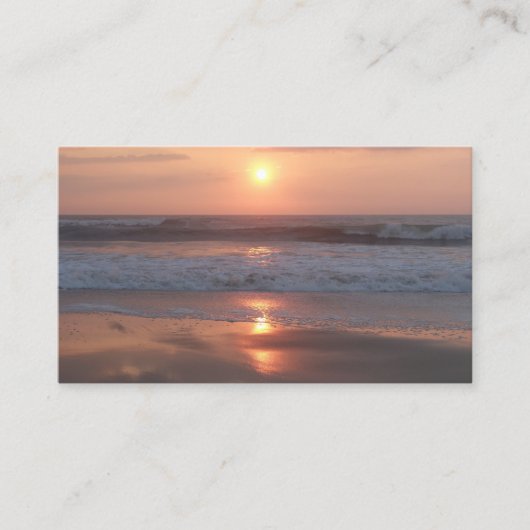 Callkaart Roze zon op het strand Contactkaartje (Voorkant)