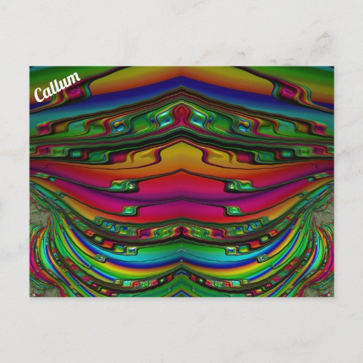 CALLUM ~ 3D Fractal Design Pattern ~ Meerkleurig Briefkaart (Voorkant)
