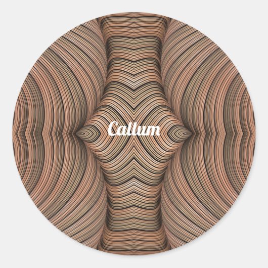 CALLUM ~ tinten bruin fractal ~ Ronde Sticker (Voorkant)