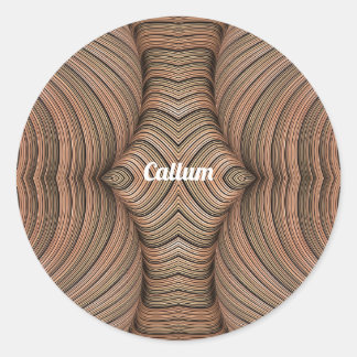 CALLUM ~ tinten bruin fractal ~ Ronde Sticker