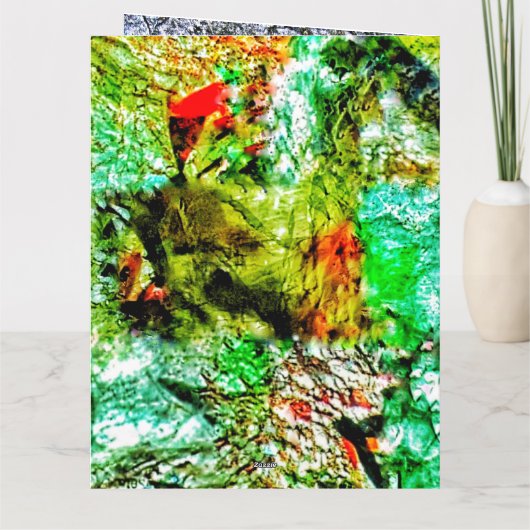 Calm abstract Folded Greeting Card,Smooth yellow  Kaart (Achterkant)