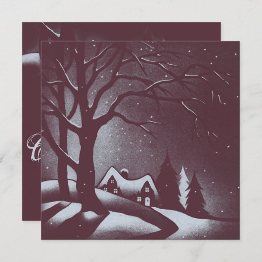 Calm and Bright | Flat Holiday Card Feestdagenkaart (Voorkant / Achterkant)