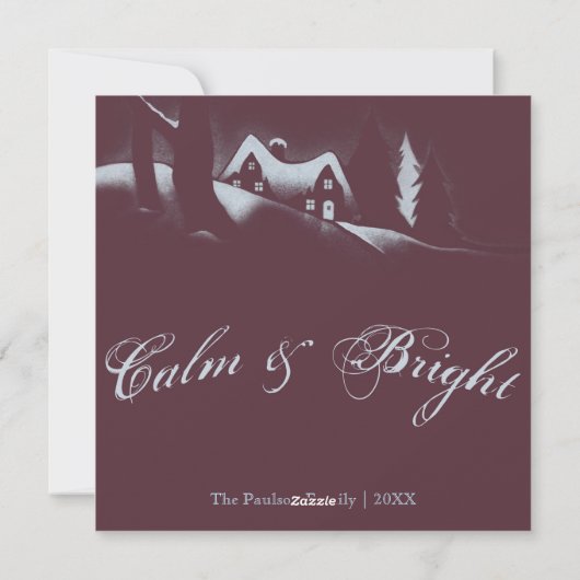 Calm and Bright | Flat Holiday Card Feestdagenkaart (Achterkant)