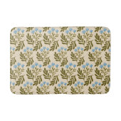  Calm and Natural: Blue Flower Seamless Pattern Badmat (Voorkant)