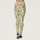  Calm and Natural: Blue Flower Seamless Pattern Leggings (Achterkant)