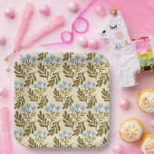  Calm and Natural: Blue Flower Seamless Pattern Papieren Bordje (Feest)