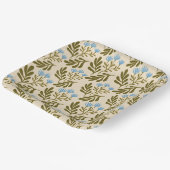  Calm and Natural: Blue Flower Seamless Pattern Papieren Bordje (Gebogen)