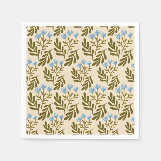 Calm and Natural: Blue Flower Seamless Pattern Servet (Voorkant)