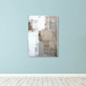 'Calm and Neutral' Grijze en Bruine Abstracte Kuns Canvas Afdruk (Insitu (Houten vloer))