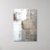 'Calm and Neutral' Grijze en Bruine Abstracte Kuns Canvas Afdruk (Voorkant)