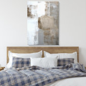 'Calm and Neutral' Grijze en Bruine Abstracte Kuns Canvas Afdruk (Insitu (Slaapkamer))