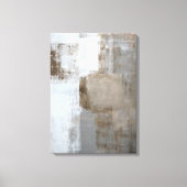 'Calm and Neutral' Grijze en Bruine Abstracte Kuns Canvas Afdruk (Voorkant)