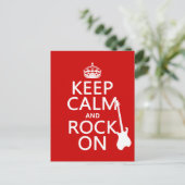 Calm and Rock on (gitaar) (elke kleur) Briefkaart (Staand voorkant)