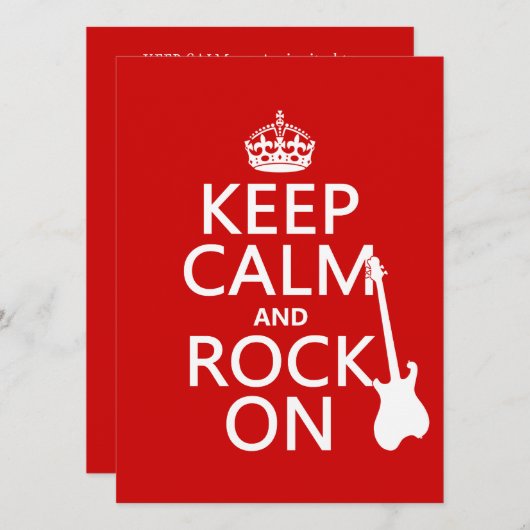 Calm and Rock on (gitaar) (elke kleur) Kaart (Voorkant / Achterkant)
