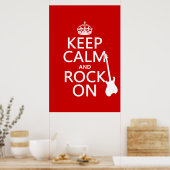 Calm and Rock on (gitaar) (elke kleur) Poster (Keuken)