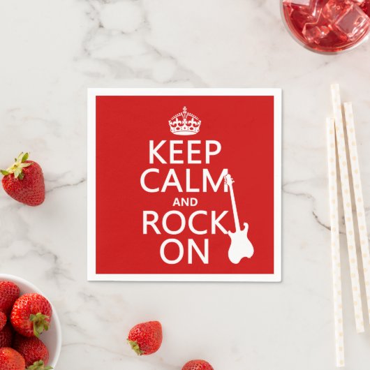 Calm and Rock on (gitaar) (elke kleur) Servetten (Insitu)