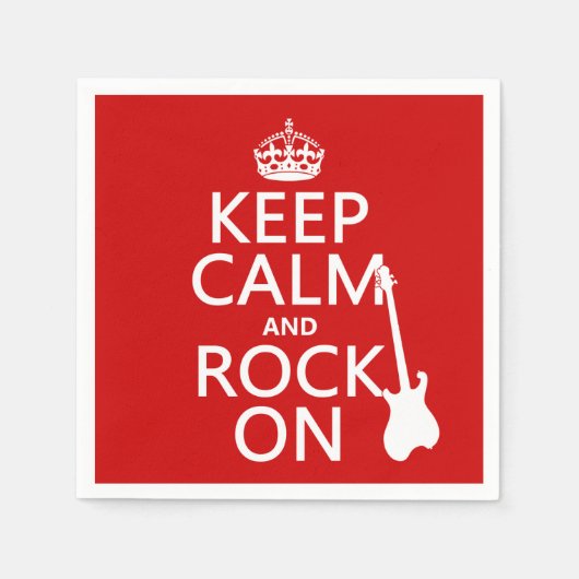 Calm and Rock on (gitaar) (elke kleur) Servetten (Voorkant)