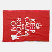 Calm and Rock on (gitaar) (elke kleur) Theedoek (Horizontaal)